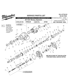 Fig-0 Diagram and Parts List for 0756-22 A74A Milwaukee Hammer Drill