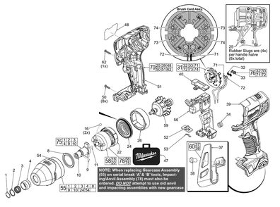 Fig-0 Diagram and Parts List for 2657-059 F68A Milwaukee Impact Driver