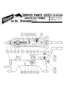 Fig-0 Diagram and Parts List for 49-84-0050  Milwaukee Router