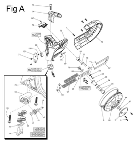 Fig-1 Diagram and Parts List for 6232-20 D51C Milwaukee Saw