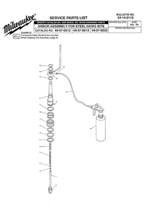 Fig-0 Diagram and Parts List for 49-57-0032  Milwaukee Router Lathe & Mill
