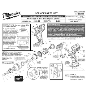 Fig-0 Diagram and Parts List for 2653-20 E42A Milwaukee Impact Driver