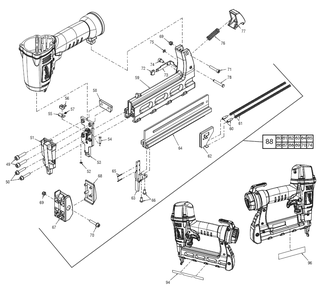 Fig-1 Diagram and Parts List for 7155-21  Milwaukee Nailer