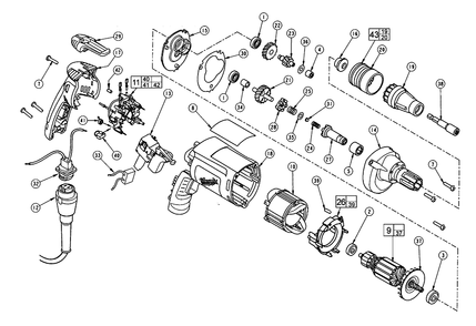 Fig-0 Diagram and Parts List for 6790-55 A05A Milwaukee Electric Drill