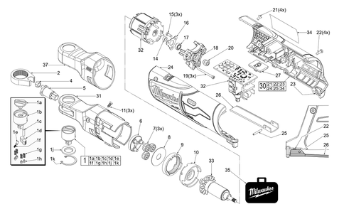 Part Location Diagram of 42-06-2556 Milwaukee 1/4