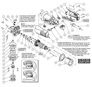 Fig-0 Diagram and Parts List for 6140-30  Milwaukee Angle Grinder
