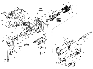 Fig-0 Diagram and Parts List for 6256-2 749-1001 Milwaukee Saw