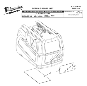 Fig-0 Diagram and Parts List for 48-11-1830 A95C Milwaukee Charger