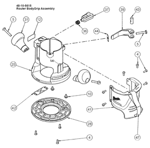 Fig-1 Diagram and Parts List for 5615-21  Milwaukee Router