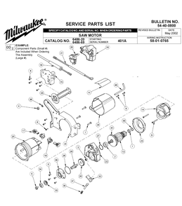 Fig-0 Diagram and Parts List for 6486-69 401A Milwaukee Chop Saw
