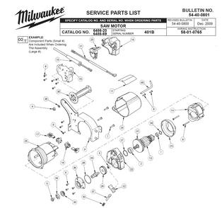 Fig-0 Diagram and Parts List for 6486-69 401B Milwaukee Chop Saw