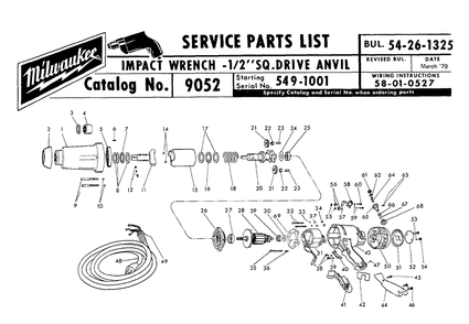 Fig-0 Diagram and Parts List for 9052 549-1001 Milwaukee Impact Driver