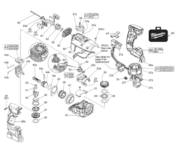 Fig-0 Diagram and Parts List for 2715-22DE F99A Milwaukee Hammer Drill