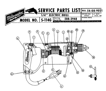 Part Location Diagram of 28-28-0821 Milwaukee Diaphragm