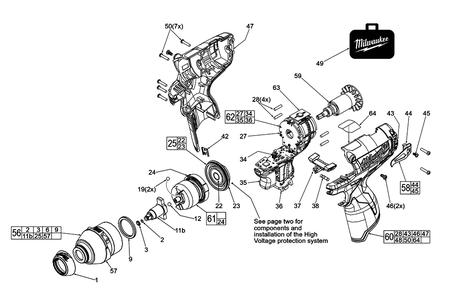 Fig-0 Diagram and Parts List for 2452-059 F12C Milwaukee Impact Driver
