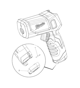 Ir Temp Gun (Alkaline) Diagram and Parts List for 2265-20NST C76A Milwaukee Heat Gun