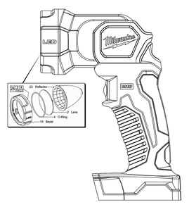 Fig-0 Diagram and Parts List for 2735-059 D46B Milwaukee Worklight & Flashlight