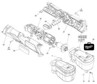 Part Location Diagram of 14-20-2564 Milwaukee Electronics Assembly W/Pkg