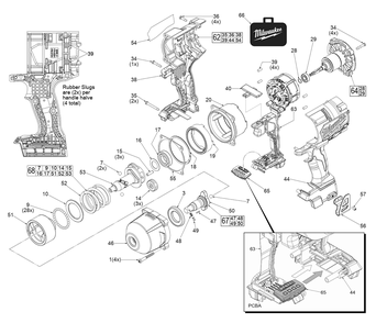 Fig-0 Diagram and Parts List for 2766-20 H95A Milwaukee Impact Driver