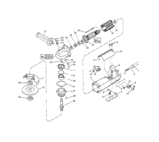 5-Inch D.I. Sander-Grinder Diagram and Parts List for 6141-30 763A Milwaukee Sander Grinder