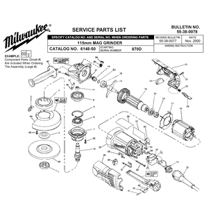 Part Location Diagram of 10-15-6148 Milwaukee Logo label