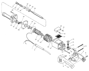 Fig-0 Diagram and Parts List for 5196  Milwaukee Angle Grinder