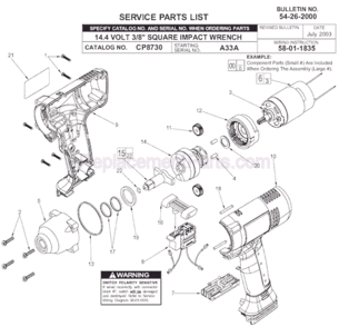 Part Location Diagram of 23-66-2247 Milwaukee Switch Assembly