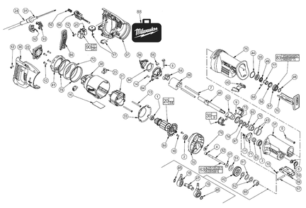 Fig-0 Diagram and Parts List for 6523-21 A65F Milwaukee Saw