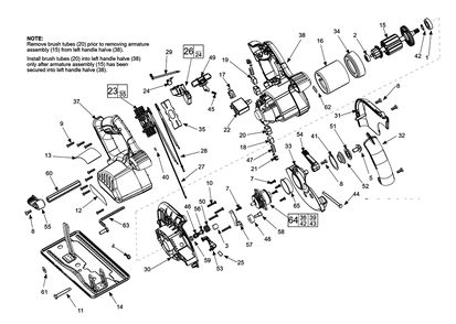 Fig-0 Diagram and Parts List for 0740-50 A94C Milwaukee Saw