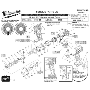 Fig-0 Diagram and Parts List for 2652-22 B78B Milwaukee Impact Driver