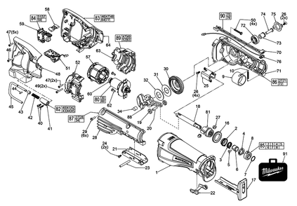 Part Location Diagram of 14-50-0515 Milwaukee Bevel Gear