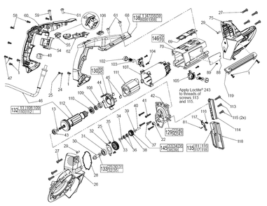 Part Location Diagram of 42-55-6232 Milwaukee Blow Molded Case