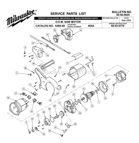 Page A Diagram and Parts List for 6485-68 405A Milwaukee Saw