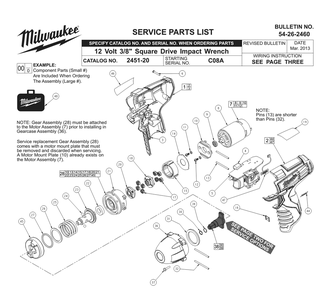 Fig-0 Diagram and Parts List for 2451-22 C08A Milwaukee Impact Driver