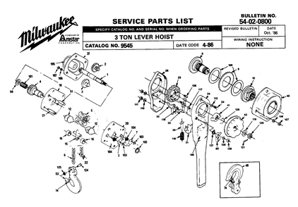 Part Location Diagram of 14-47-0440 Milwaukee Operating handle kit