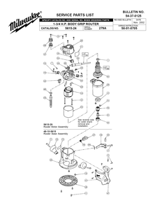 Fig-0 Diagram and Parts List for 5615-24 279A Milwaukee Router