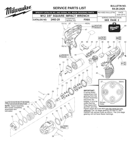 Fig-0 Diagram and Parts List for 2463-20 F06A Milwaukee Impact Driver