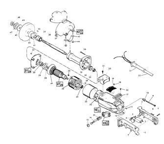 Fig-0 Diagram and Parts List for 5243 663-6600 Milwaukee Angle Grinder