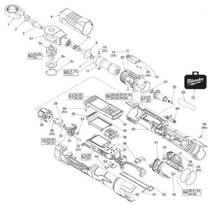 Fig-0 Diagram and Parts List for 2466-20 K80A Milwaukee Impact Driver