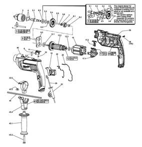 Fig-0 Diagram and Parts List for 5374-59B E65A Milwaukee Electric Drill