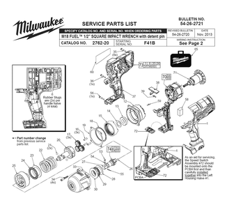 Fig-0 Diagram and Parts List for 2762-22 F41B Milwaukee Impact Driver