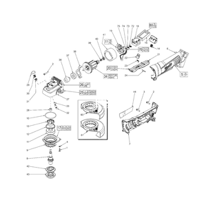 Cordless 18 Volt 4-1/2-Inch Cut-Off/Grinder Diagram and Parts List for 2680-20 B96C Milwaukee Sander Grinder