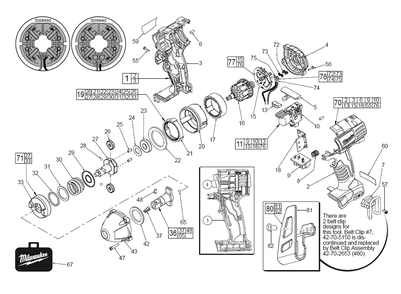 Fig-0 Diagram and Parts List for 2652-059 D69C Milwaukee Impact Driver