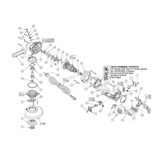 Fig-0 Diagram and Parts List for 6088-30 B43B Milwaukee Angle Grinder