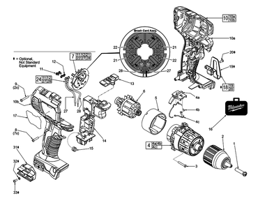 Fig-0 Diagram and Parts List for 2606-059 F61B Milwaukee Electric Drill