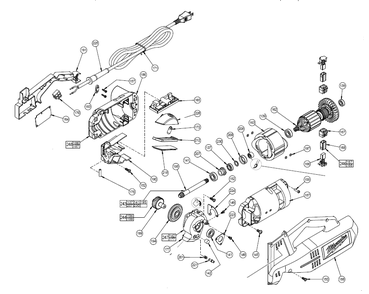 Fig-4 Diagram and Parts List for 6955-20  Milwaukee Saw