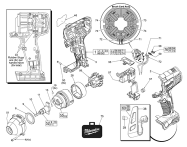 Fig-0 Diagram and Parts List for 2658-059 F72B Milwaukee Impact Driver