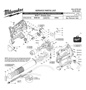 Fig-0 Diagram and Parts List for 2646-21 E98A Milwaukee Miscellaneous