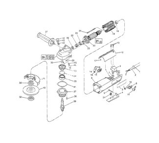 5-Inch D.I. Sander-Grinder Diagram and Parts List for 6141-31 763-31251 Milwaukee Sander Grinder
