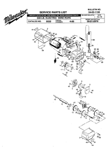 Fig-0 Diagram and Parts List for 9555 4-86 Milwaukee Hoist & Winch